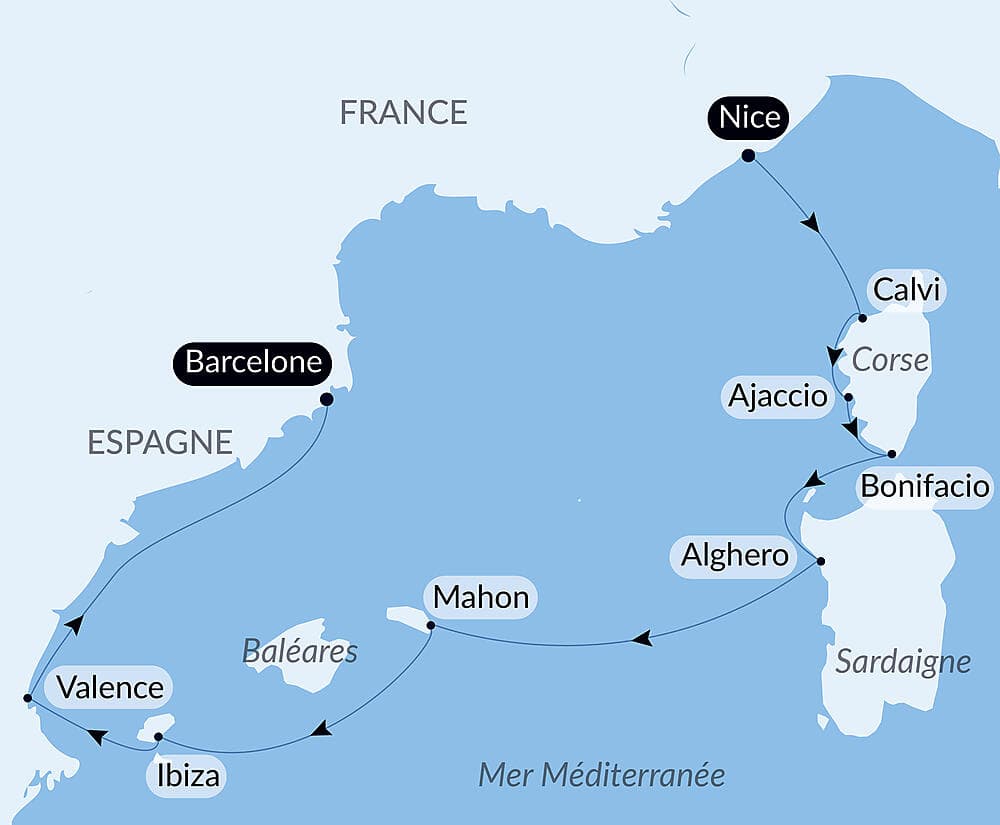 Île de Beauté, Sardaigne et rivages ibériques