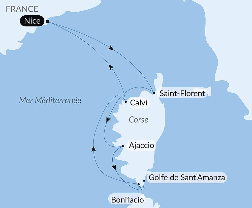 Rivages corses sous les voiles du Ponant null
